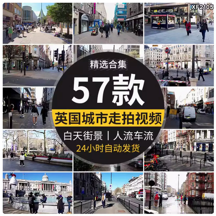 英国伦敦城市走拍视角白天人文人流车流街头街景漫步国外视频素材