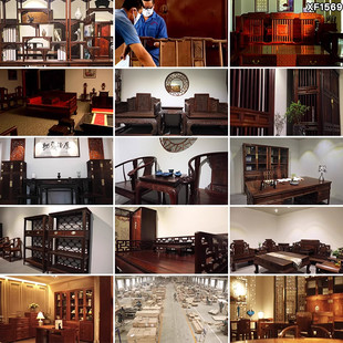 古典红木家具工厂雕刻木业雕刻花工匠师傅手工艺木材木料视频素材