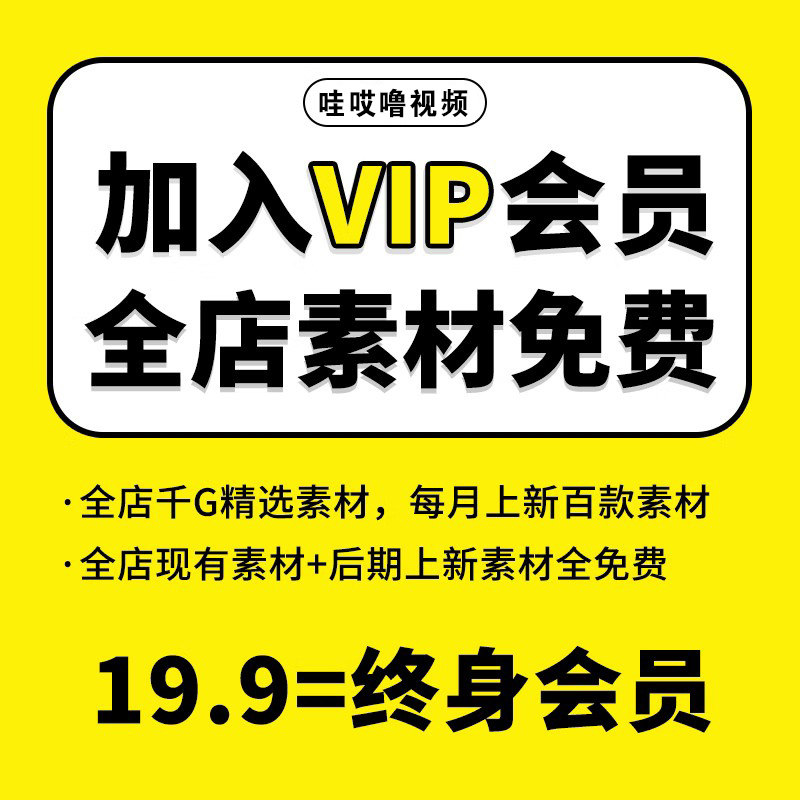 全店会员VIP抖音快手短视频素材剪辑情感自媒体led视频
