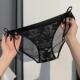 女2026新款 女生法式 蕾丝纯欲系带可解女士性感高开叉内裤 低腰约会