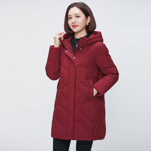 中年妈妈羽绒服2026新款冬装老人女袄婆婆本命年中长款大码外套厚