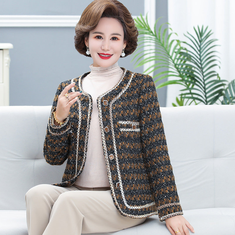 妈妈外套春秋小西装中年女人