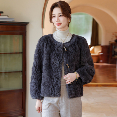 妈妈秋装外套时尚洋气皮草上衣