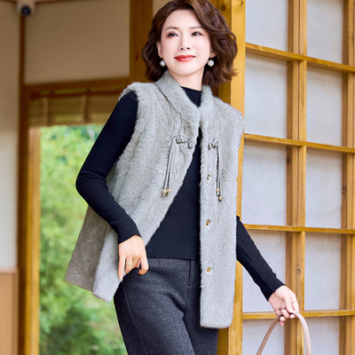 马甲女时髦洋气50岁妈妈上衣坎肩