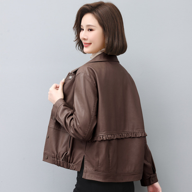 中年女皮衣2026冬装新款妈妈外套休闲宽松加绒小个子妇女PU皮夹克,女装/女士精品,皮衣,淘宝优惠券,粉丝福利购,淘宝优惠卷