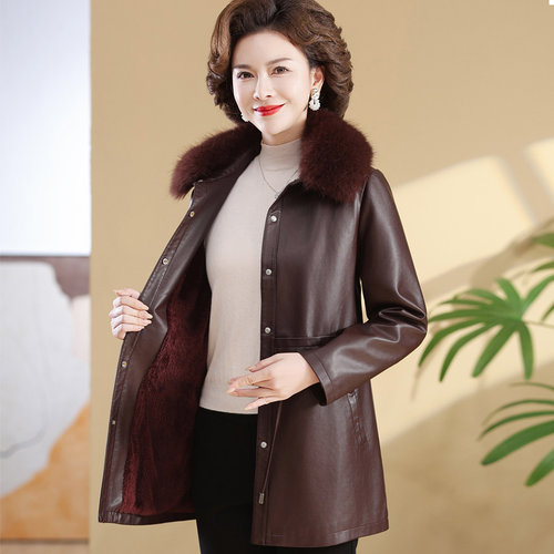 加绒新款秋冬外套中老年女装