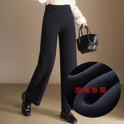 加绒牛仔裤女时尚显瘦妈妈冬装裤