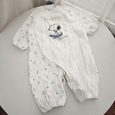 哈衣睡袋66码外贸春秋女宝宝长袖爬服婴儿连体衣包屁衣史努比哈衣