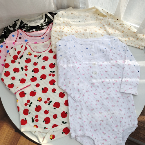59-73码外贸男女宝宝长袖三角哈衣新生婴儿衣服连体衣包屁衣哈衣
