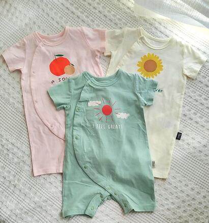 纯棉夏季男宝女宝短袖包屁衣