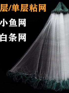单层浮网粘鱼网小白条餐条专用