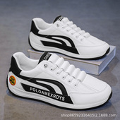 2026春季 一脚蹬软底板鞋 新款 男透气运动休闲小白鞋 皮面阿甘鞋 男鞋