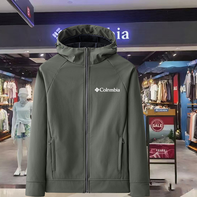 2025秋冬新款哥伦男士软壳衣户外拒水快干加绒保暖单层旅游冲锋衣
