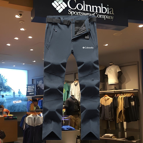 2025新款品牌冲锋裤男秋冬季保暖耐磨登山徒步弹力运动休闲软壳裤