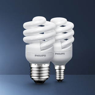 飞利浦螺旋型标准节能灯灯泡E14螺口8 12 15 20 23W黄白光TORNADO