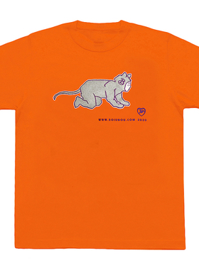 2020 / BOISMOU RODENT TEE 爬行动物闪粉纪念T恤橙色宽松短袖
