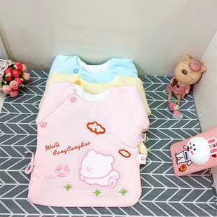 新生儿夹棉半背衣纯棉婴儿和尚服宝宝初生儿秋冬保暖外穿0-2个月