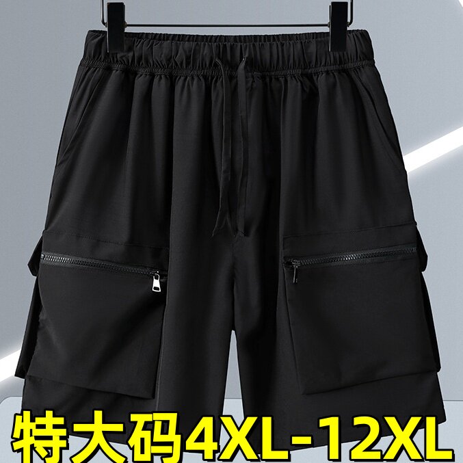 300斤胖子加肥加大码工装短裤男裤薄款弹力宽松特大号五分裤12XL