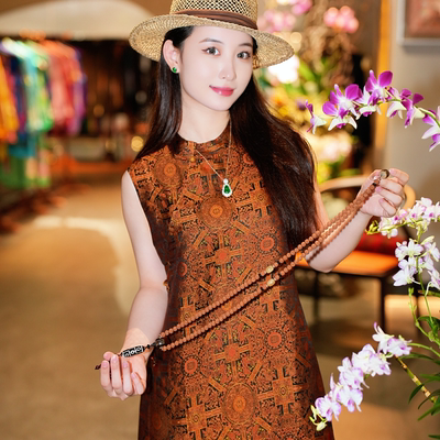 蓝大桑蚕丝2025夏中长款无袖上衣