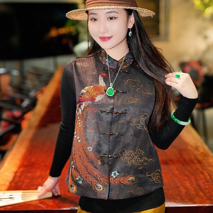 蓝大新中式 桑蚕丝马甲5531