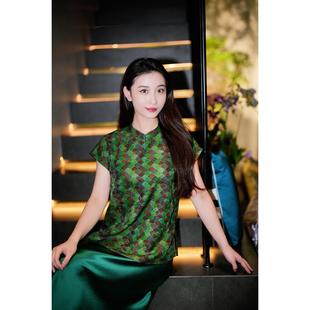 桑蚕丝短袖 新中式 7891 青丝绕 蓝大