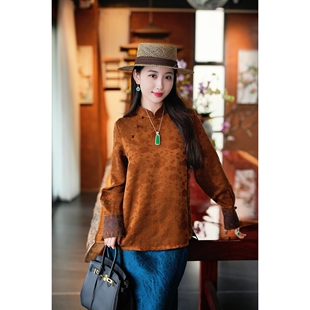 桑蚕丝上衣5667 新中式 蓝大 棠裳