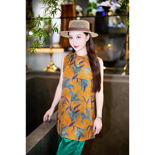 桑蚕丝短袖 新中式 5123 洄游 蓝大