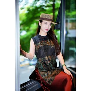 无袖 桑蚕丝新中式 上衣5082 洄梦处 蓝大