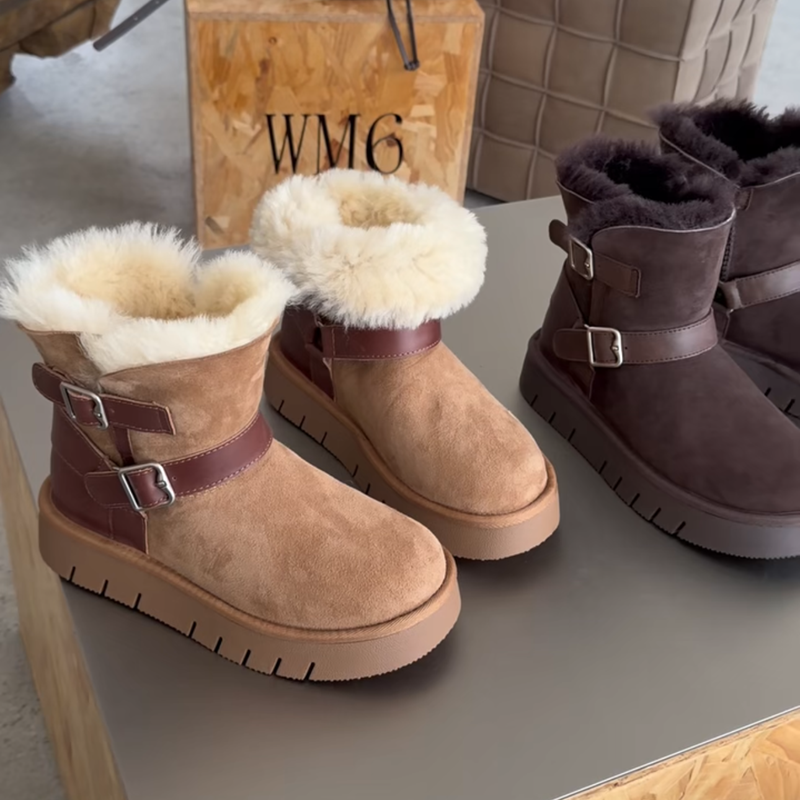 WM6厚底保暖皮毛一体雪地靴女靴