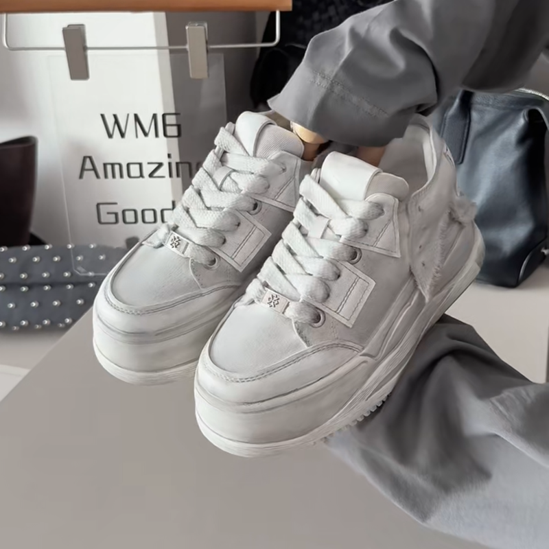 WM6真皮女鞋厚底增高休闲板鞋