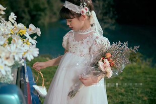 品牌夏季新款女童时尚淑女纱裙中大童小碎花气质公主连衣裙送包包