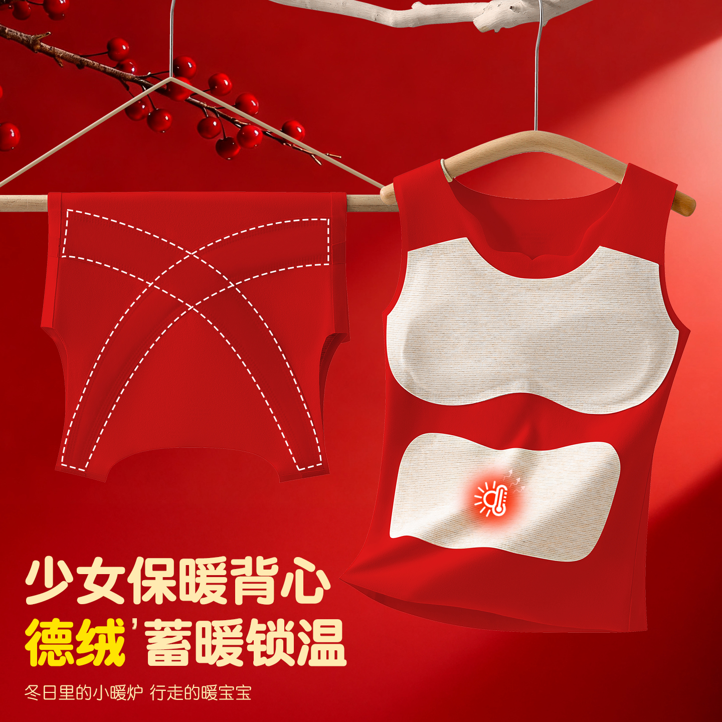 女童背心发育期小学生保暖内衣