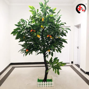 仿真芒果树大型室内花艺装饰布景定制人造水果树超市田园落地摆件