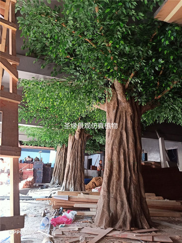 榕树仿真树定制大型假绿叶树餐厅酒店装饰摆件假人造树落地花艺