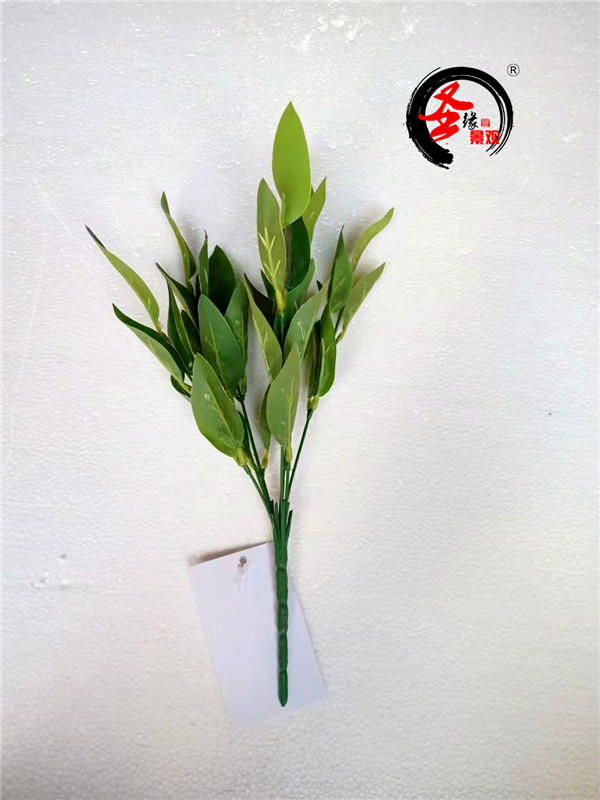 仿真橄榄树叶假橄榄树枝绿色叶子月桂树叶假树装饰配叶花材过胶叶图片