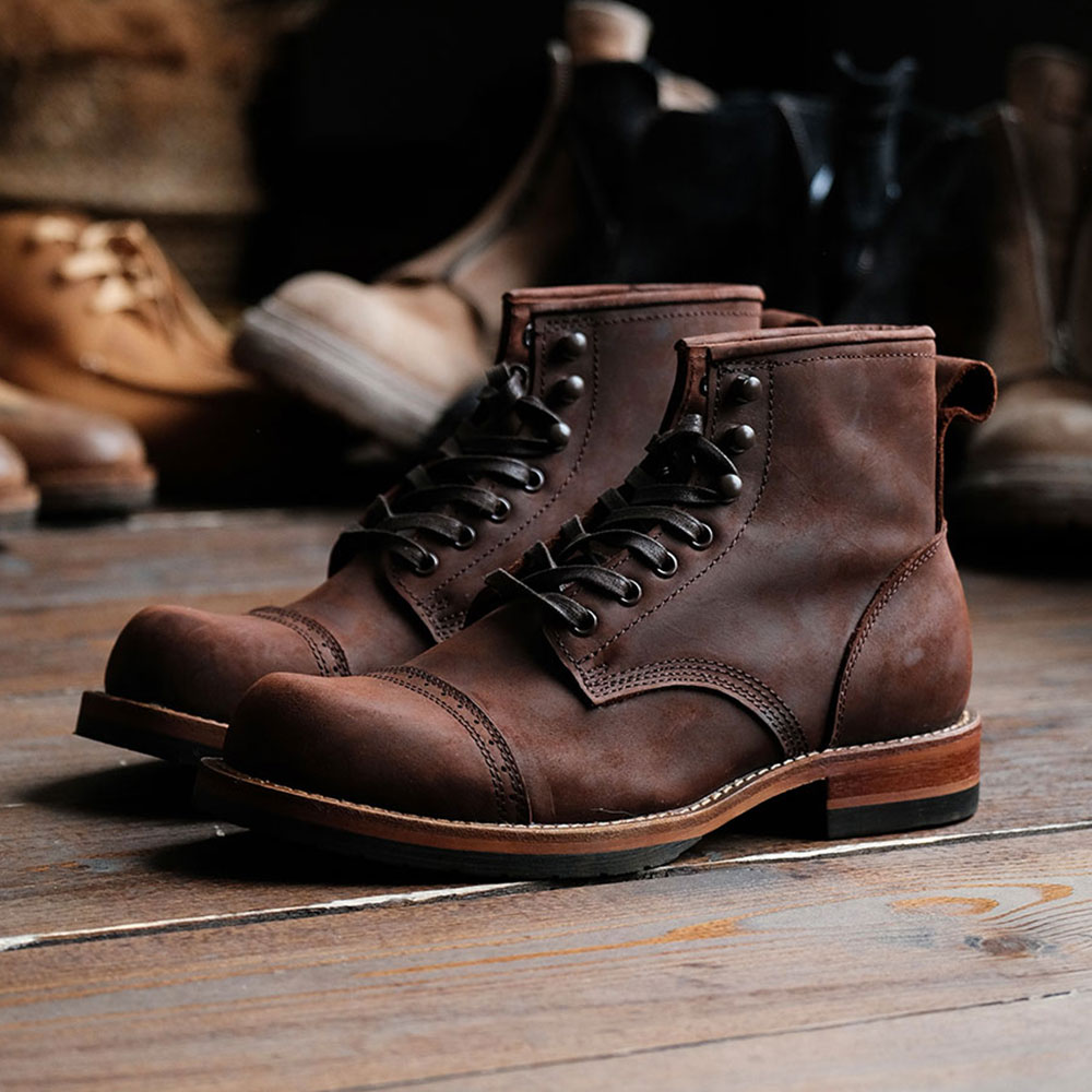 这太有质感了吧！做旧伞兵靴！