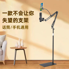 麦克风落地支架录音直播防震架立式手机平板通用电容话筒悬臂支架