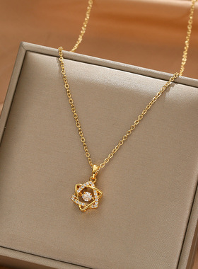 新款18k金色灵动六芒星项链女个性网红爆款简约气质百搭锁骨链