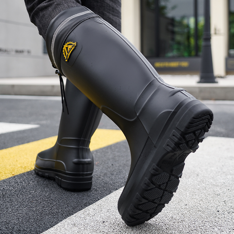 雨鞋男款成人防滑长筒加厚束口雨靴防水时尚胶鞋高筒户外日系水鞋
