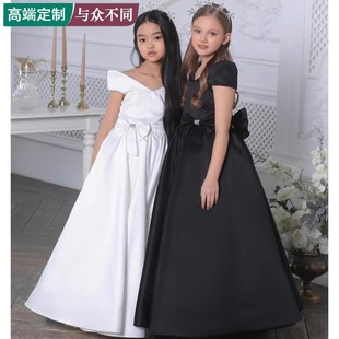 女童主持人钢琴表演出服儿童管弦乐声乐考级晚礼服模特走秀公主裙