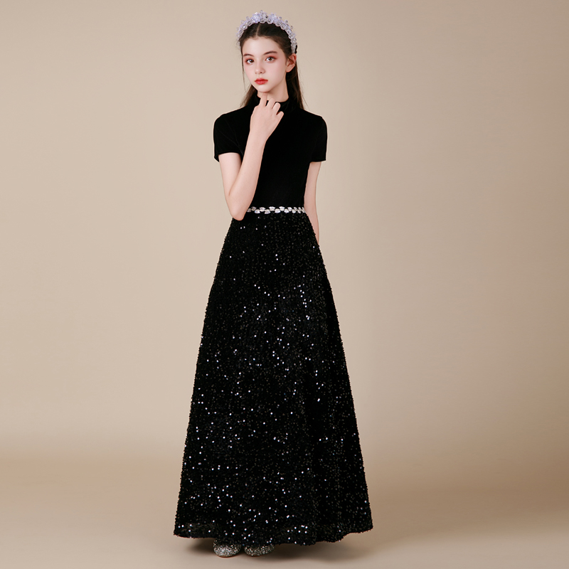 女童声乐考级舞会演出服高定礼服