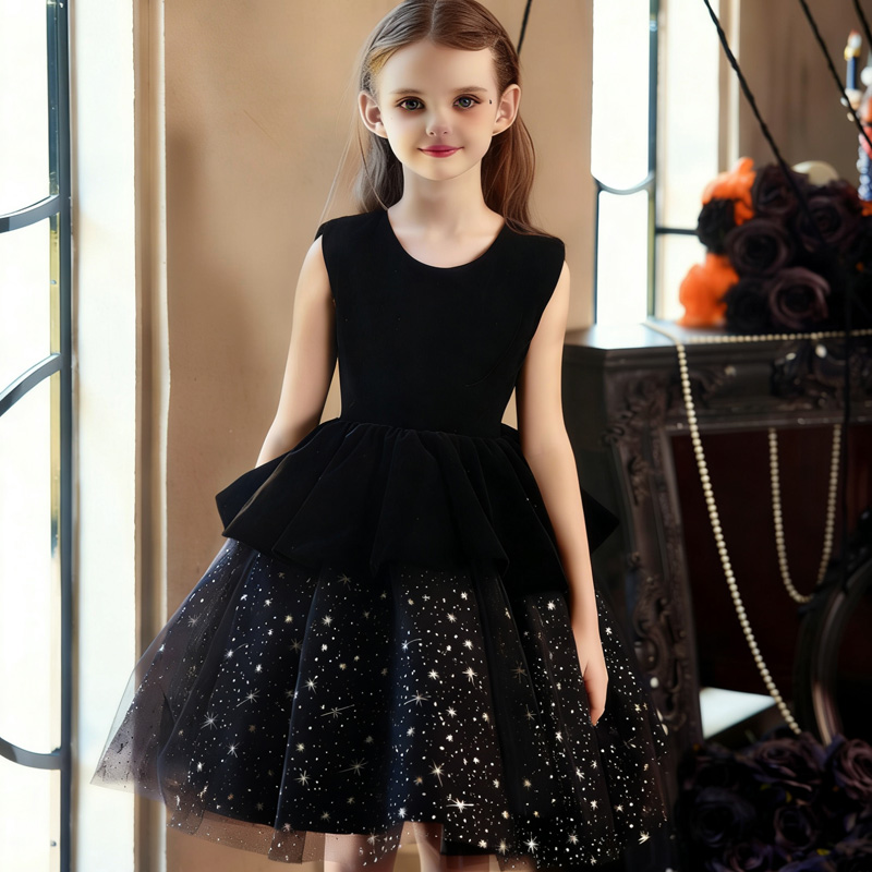 女童丝钢琴小提琴演出宴会晚礼服