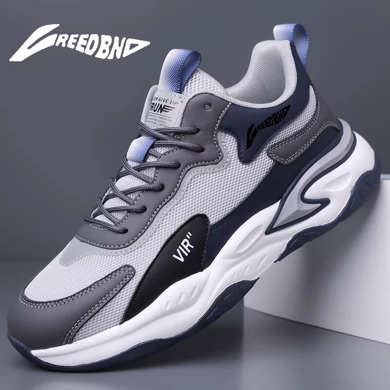 赤兔正品运动男鞋新款皮面防水防滑软底减震超轻休闲网面跑步鞋男