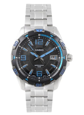 CASIO卡西欧手表指针男表防水简约精钢带户外运动表MTD-1065D-1A