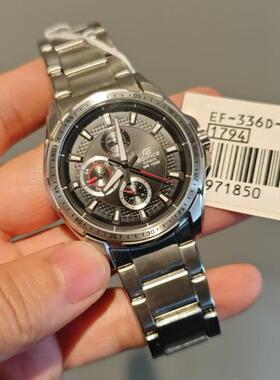 CASIO卡西欧EDIFICE手表男精钢不锈钢薄款商务赛车码表EF-336D-1A