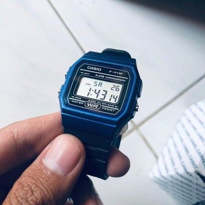 卡西欧casio复古方块电子表f-91w-1d  91wm-3a 7a 9a a158wa a159