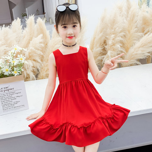 女童连衣裙夏装2026新款中大儿童背心裙夏季小女孩网红公主裙洋气