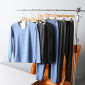 套装 秋衣秋裤 男款 秋冬季 保暖内衣衬衣 绵羊毛 德容打底衫 桑蚕丝