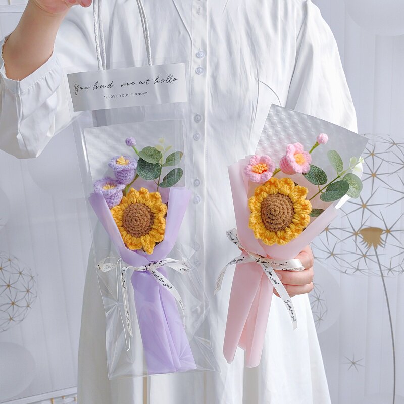 中秋节活动小花束手工编织向日葵铃兰花送女教师员工朋友礼物生日