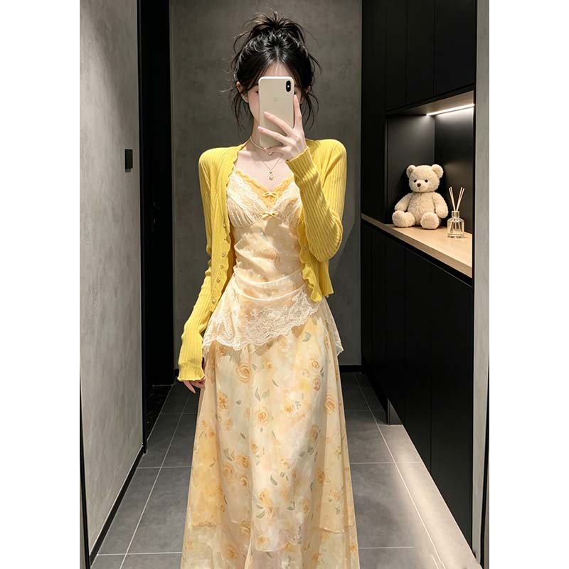 韩系千金风夏季蓬蓬短裙套装